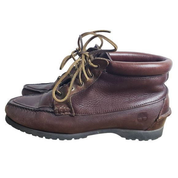 VTG Y2K Timberland Womens Size 9.5 Brown Waterproof Made in USA Ankle Boots - Picture 5 of 12